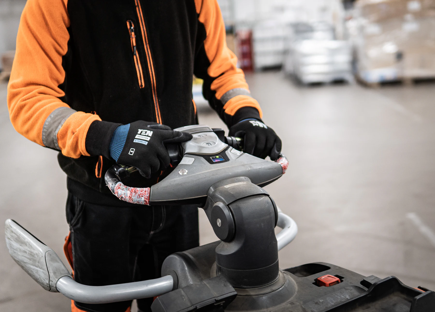Forklift moving goods in a warehouse